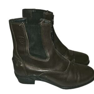Women's Ariat Paddock Riding Boots Size 6 Brown Leather Horse Equestrian Zip Up